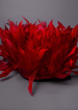 Goose feathers Twisted feathers, red, 15cm