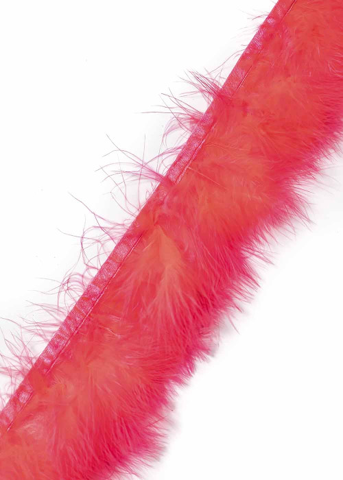 Swans feathers fringe feathers, coral, 8cm