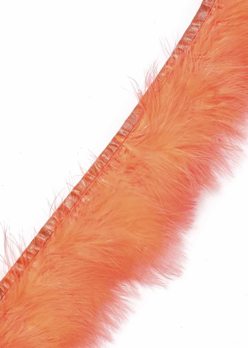 Swans feathers fringe feathers, coral, 8cm