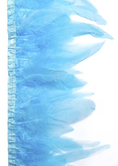 Coque feathers fringe feathers, blue lagoon, 12cm