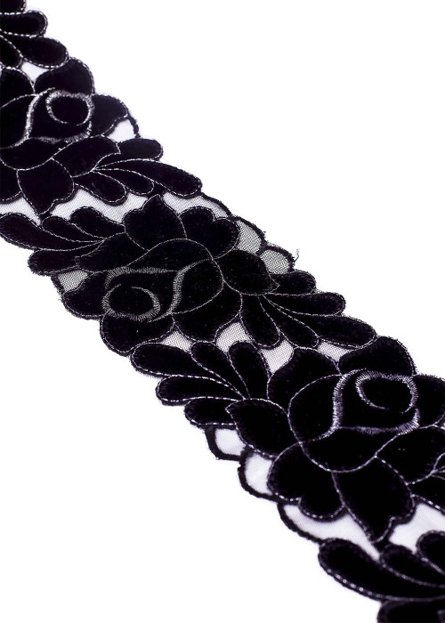 Decorative velor braid Carlos 100%polyester, black