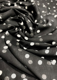 chiffon polka dots 100%polyester, black+white, 1.5m