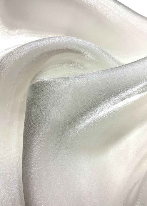 Metallic organza 100%polyester, white, 1.5m