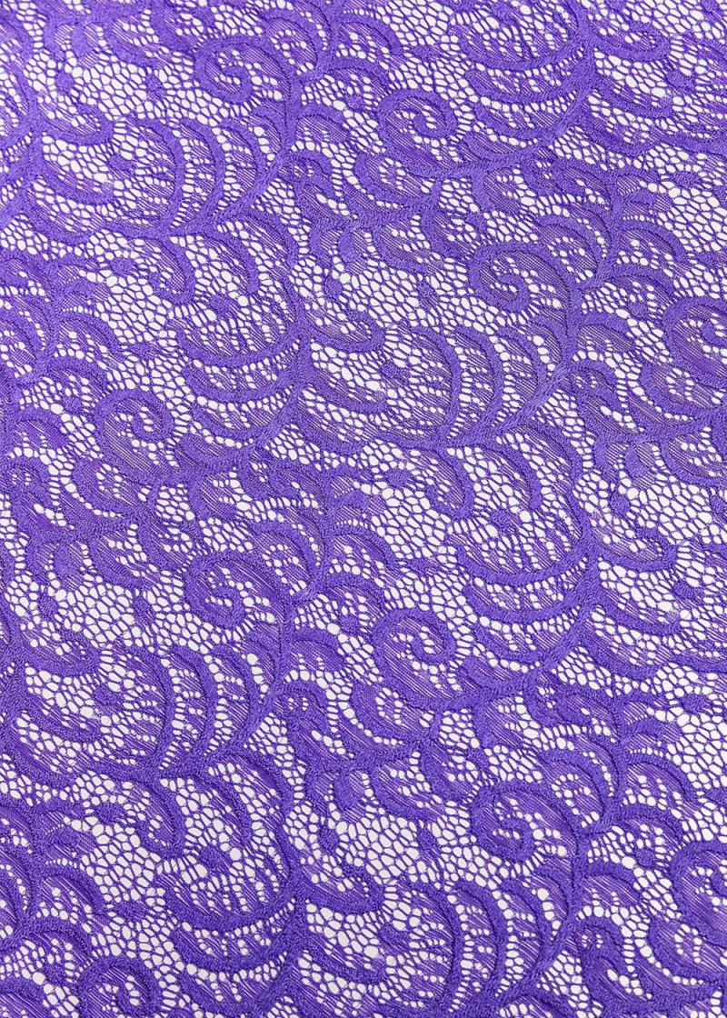 Stretch lace KARINA 60%polyamide, 40%elastane, violet, 1.45m