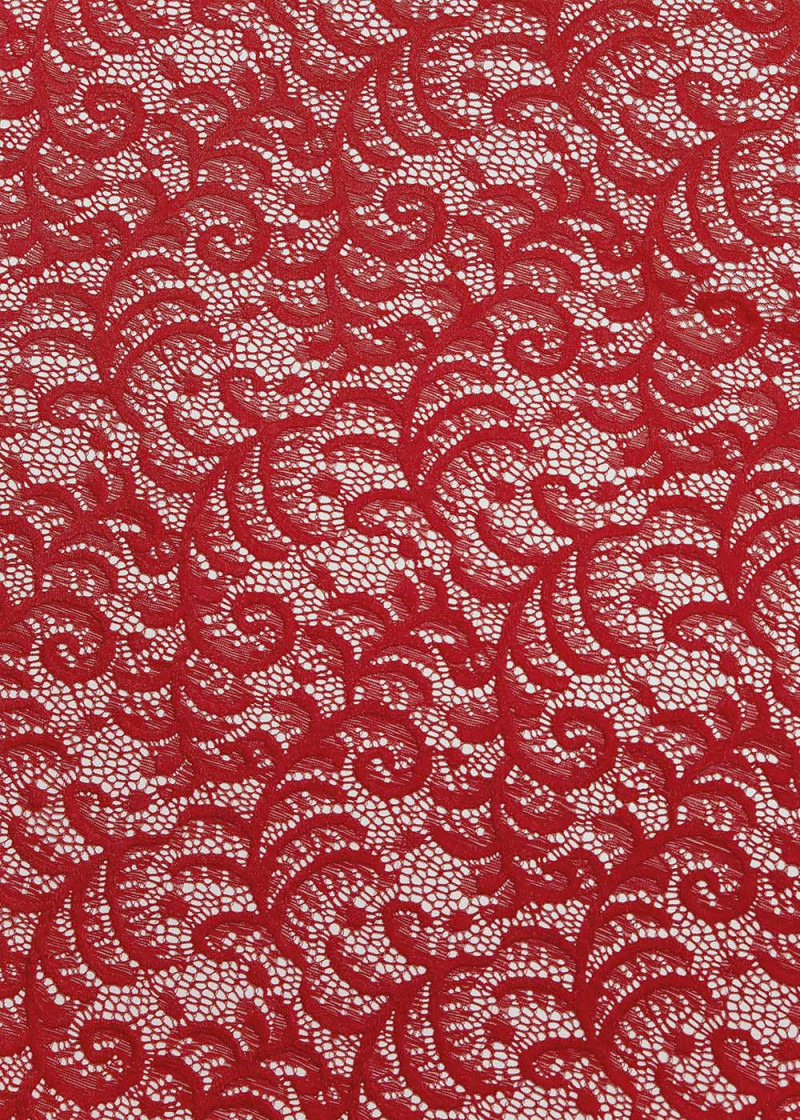 Stretch lace KARINA 60%polyamide, 40%elastane, red poppy, 1.45m