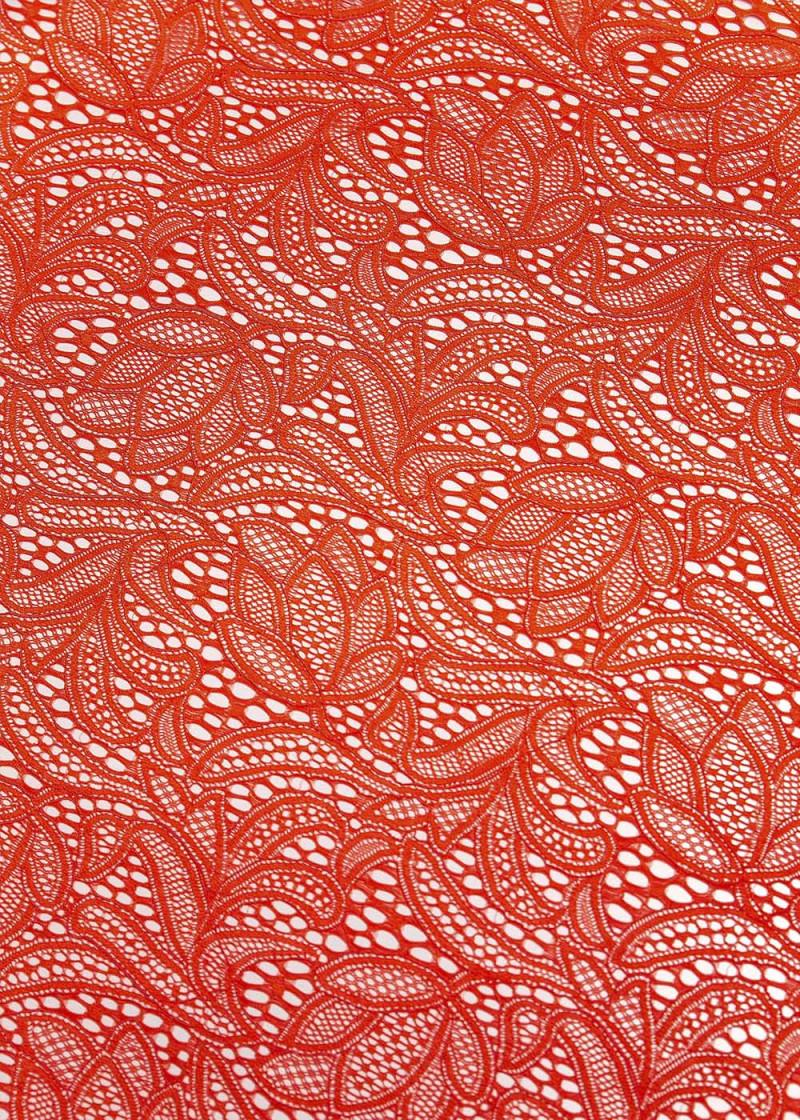 Stretch lace SANDRA 60%polyamide, 40%elastane, coral, 1.5m