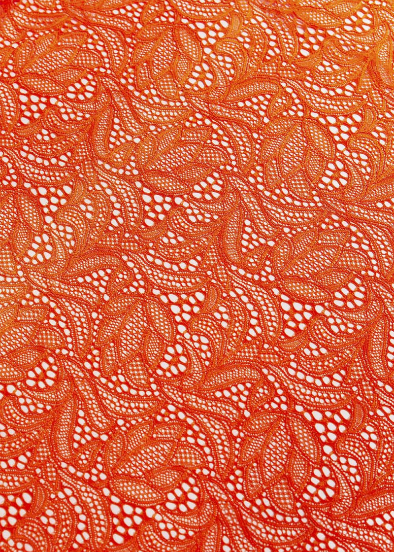 Stretch lace SANDRA 60%polyamide, 40%elastane, orange, 1.4m