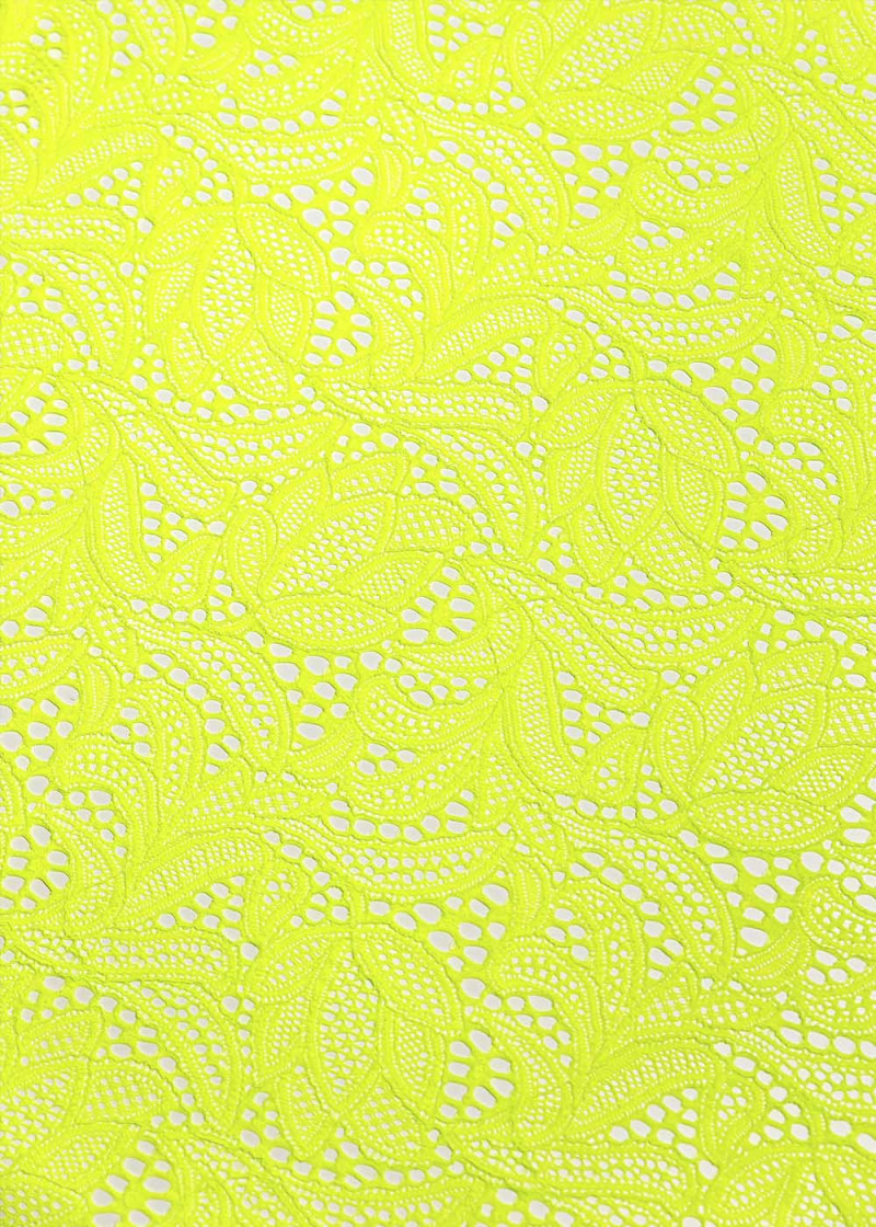 Stretch lace SANDRA 60%polyamide, 40%elastane, ultra lemon, 1.4m