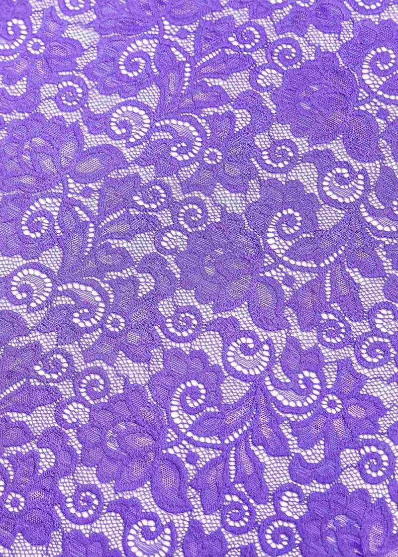 Stretch lace TIFFANY 60%polyamide, 40%elastane, violet, 1.4m