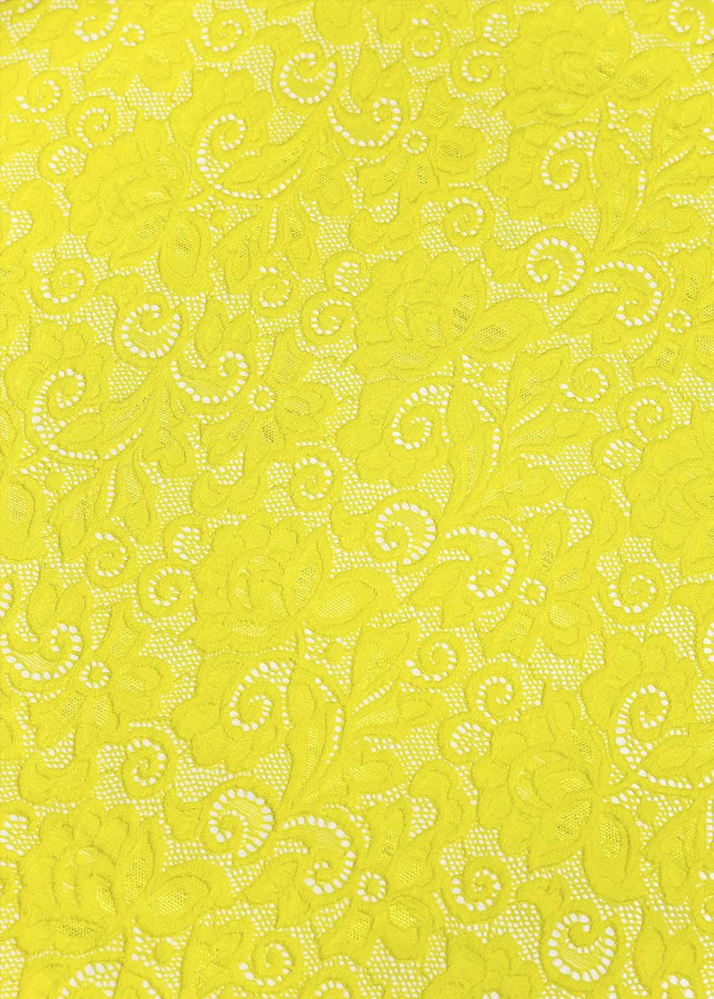 Stretch lace TIFFANY 60%polyamide, 40%elastane, lemon, 1.4m