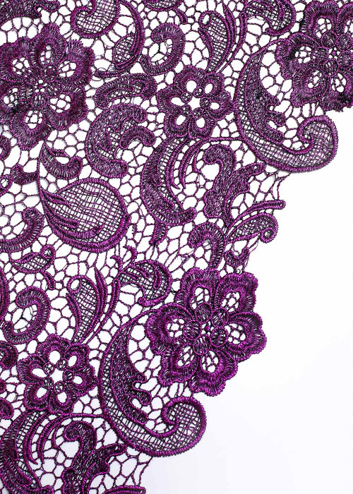 Guipure lace ABBY 100%polyester, currant, 1.2m