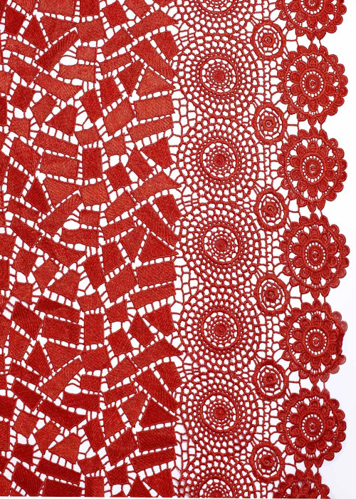 Guipure lace BEVERLY 100%polyester, scarlet, 1.2m