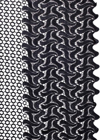 Guipure lace GRETTA 100%polyester, black, 1.25m