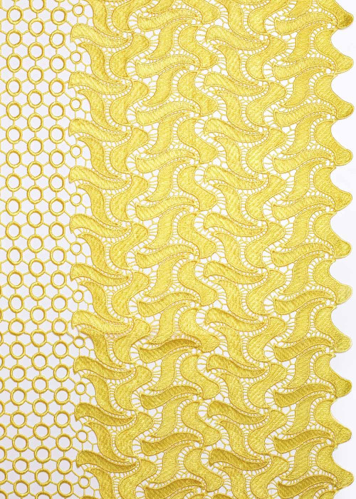 Guipure lace GRETTA 100%polyester, yellow, 1.25m