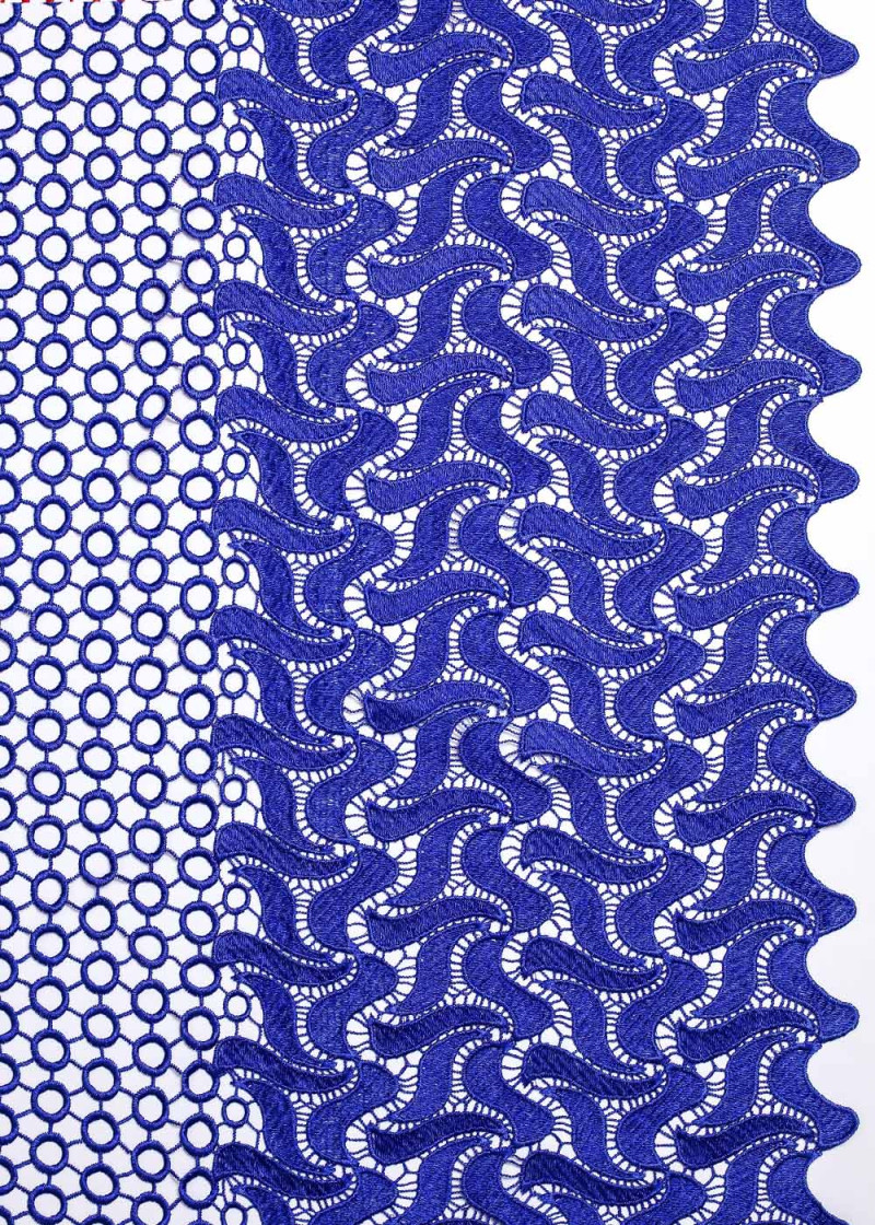 Guipure lace GRETTA 100%polyester, blue, 1.25m