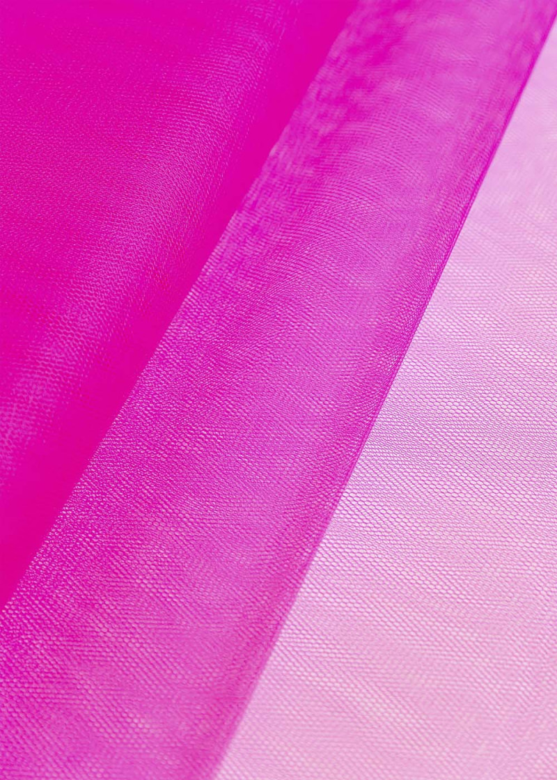 Semi stiff tulle 100%nylon, fluorescent cerise, 1.5m