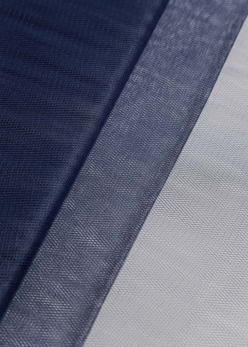 Semi stiff tulle 100%nylon, french navy, 1.5m