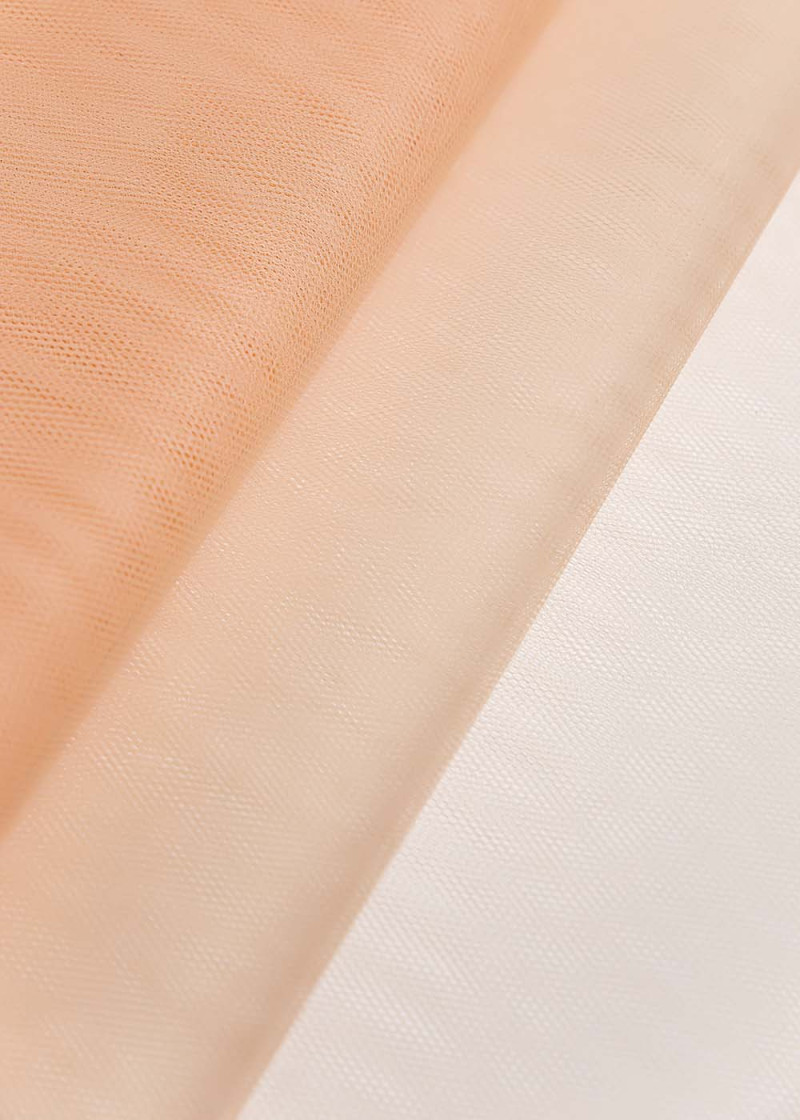 Semi stiff tulle 100%nylon, peach, 1.5m