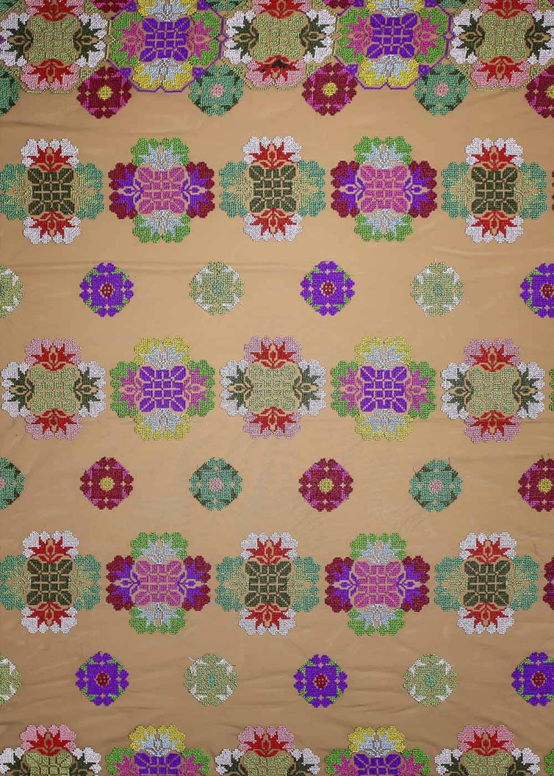 Fatin with decor MALLOW 100%polyester, multicolor, 1.3m