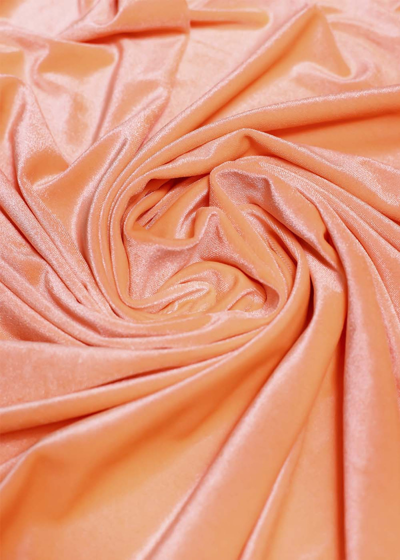 Smooth velvet 90%polyamide, 10%elastane, apricot, 1.6m