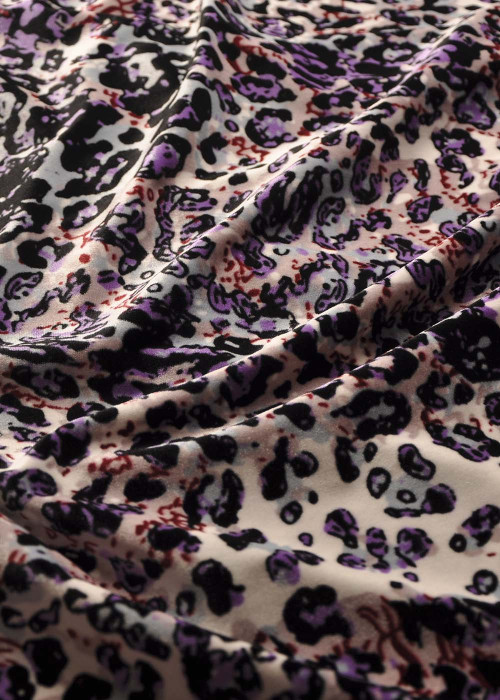 Print velvet LEOPARD 90%polyamide, 10%elastane, purple, 1.6m