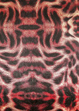 Animal print on stretch velvet ANIMAL 90%polyamide, 10%elastane, red, 1.5m