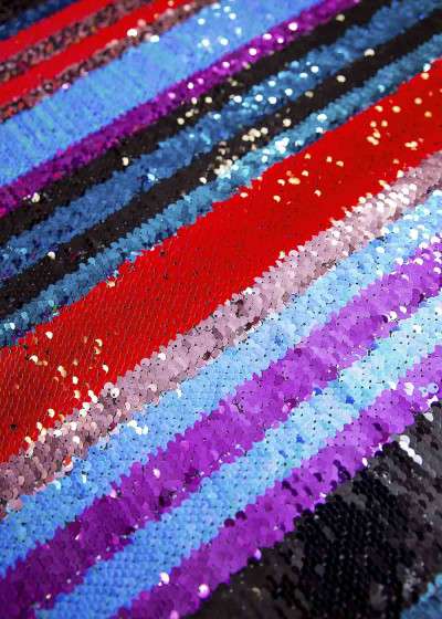 Sequin on net JESSIKA 60%polyamide, 40%elastane, blue+red, 1.25m