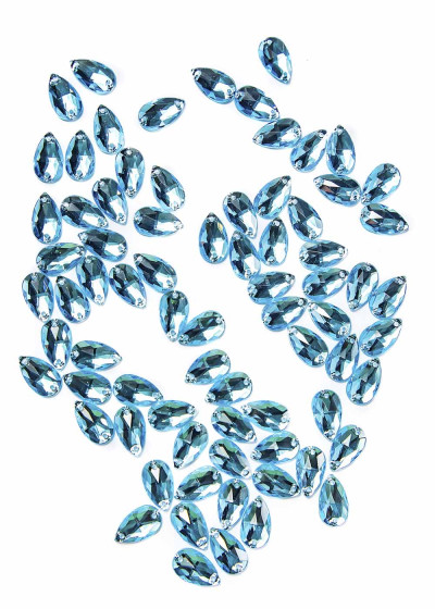 Sew on acrylic rhinestone Elizabeth DROP 13 Aquamarine