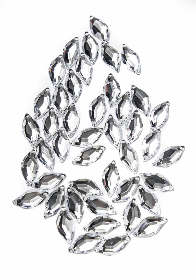 Sew on acrylic rhinestone Elizabeth LEAF 20 Crystal