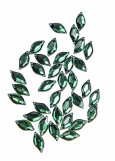 Sew on acrylic rhinestone Elizabeth LEAF 20 Emerald