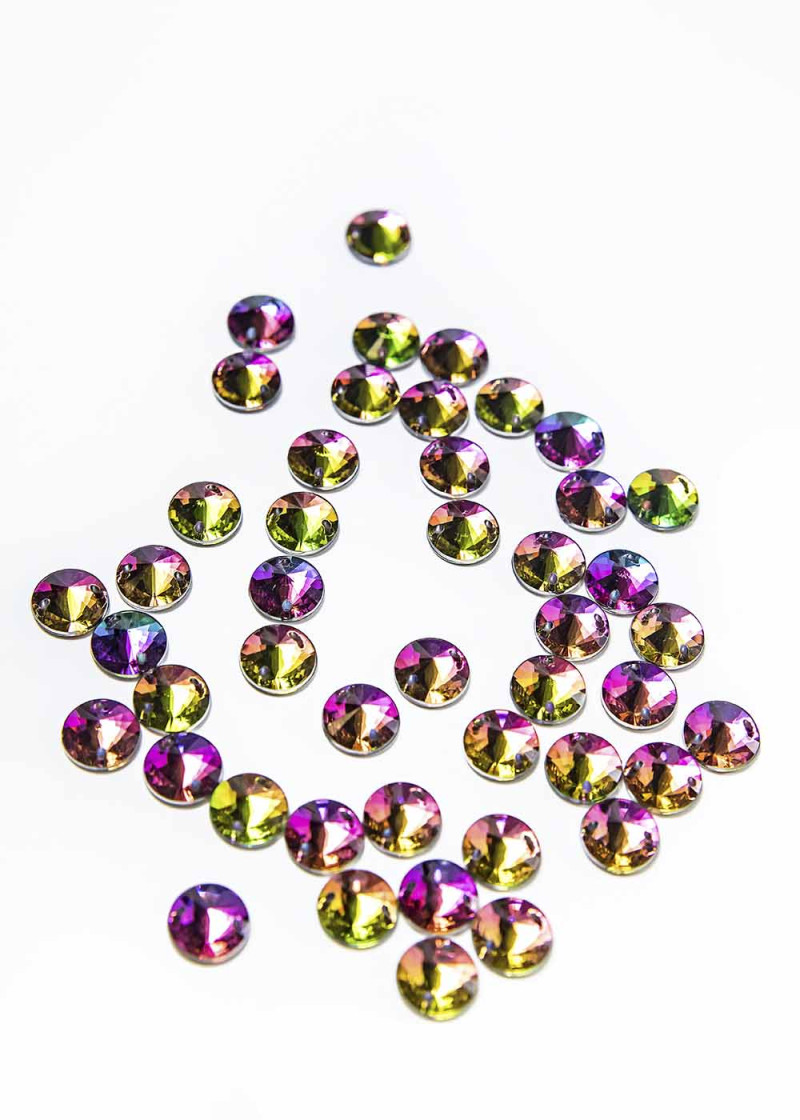 Sew on acrylic rhinestone Elizabeth RIVOLI 12 Crystal Vitrail Medium