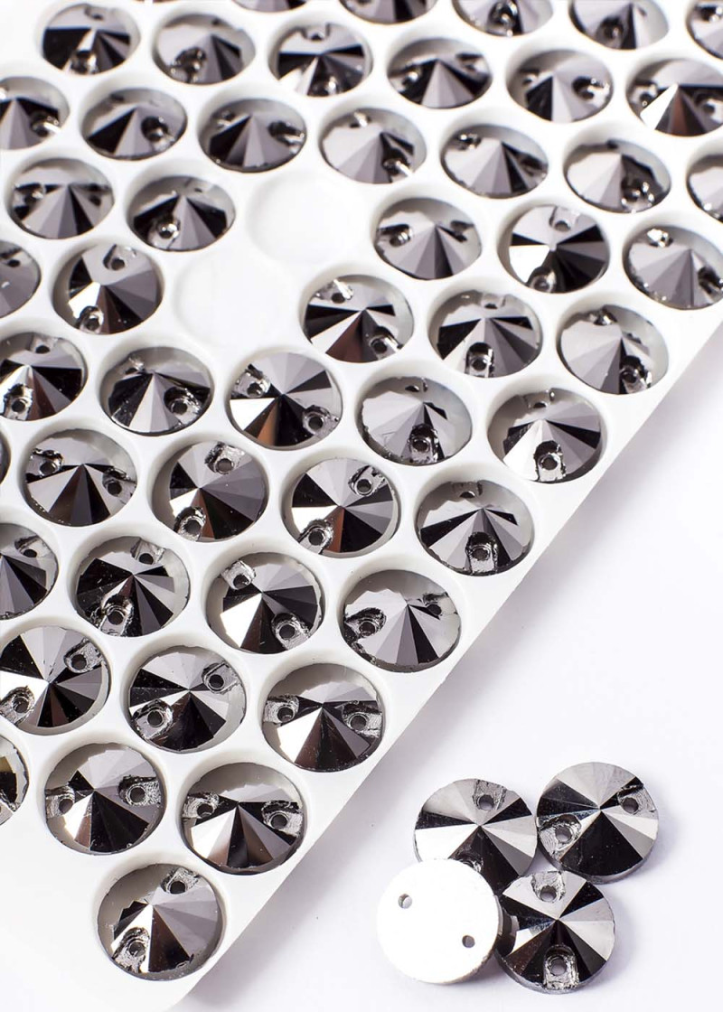 Sew on rhinestones Elizabeth RIVOLI 10 Jet Hematite