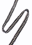 Braid MONICA 100%polyester, Black - White, 2cm