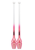 Clubs for gymnastics SASAKI NEW FIG M-34JKGH, 40.5 rubber, White × CherryPink (WxCYP), 40.5cm, 150g