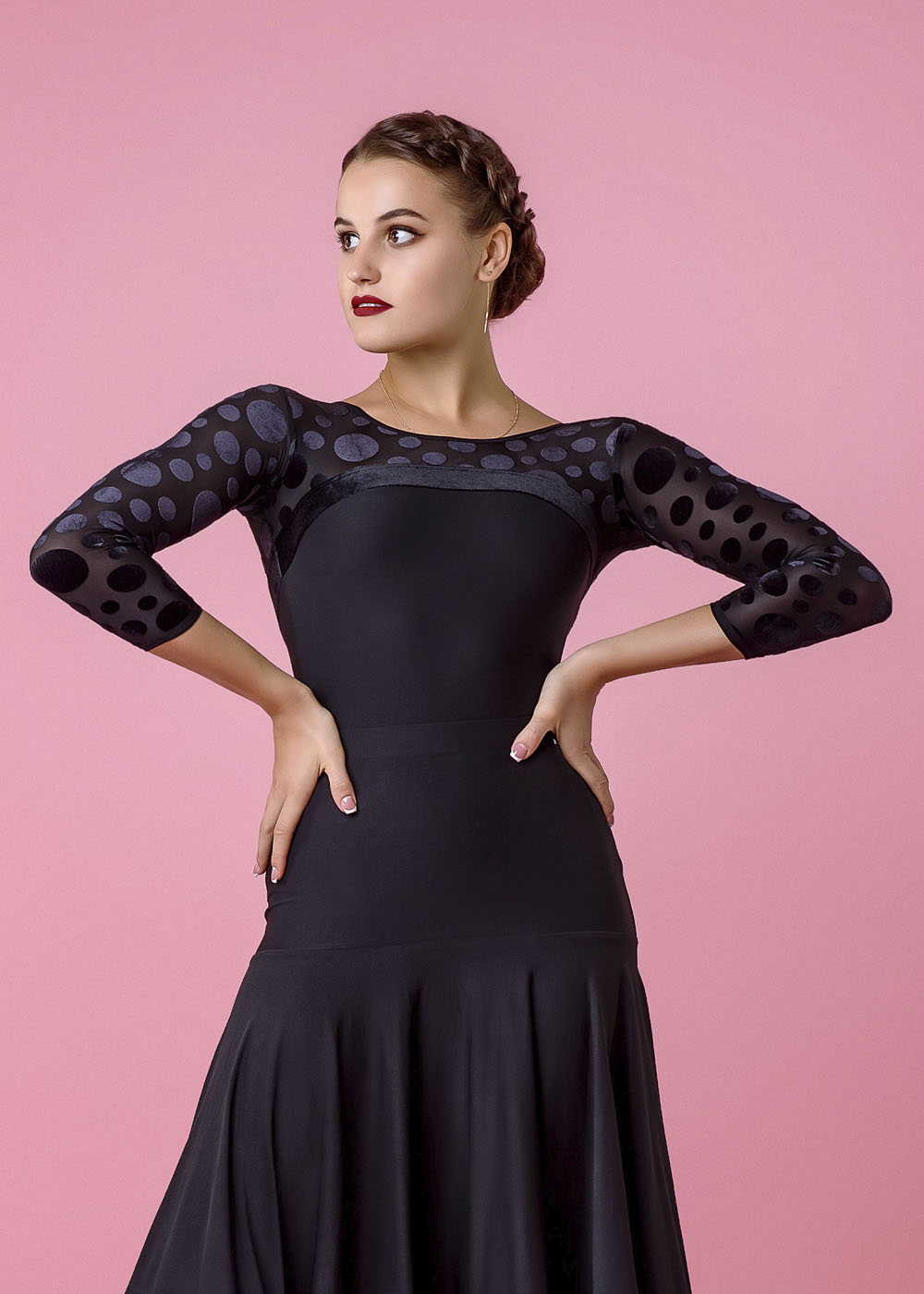 SAVANNA long sleeve polka dot leotard by Grand Prix